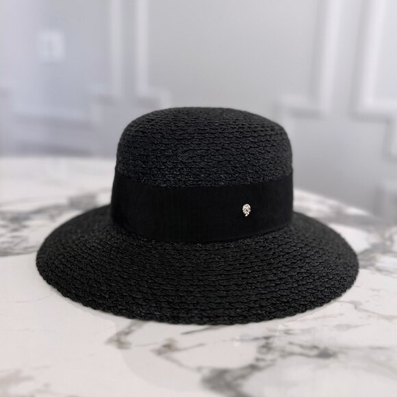 NWT - Helen Kaminski Cascara Raffia Hat - Charcoal
